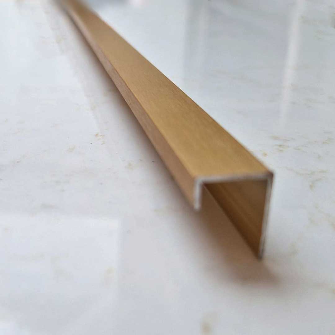 10mm Brushed Gold Aluminium End Cap