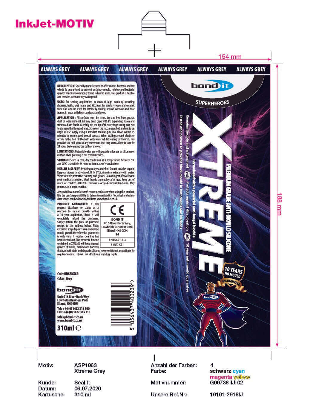 Xtreme Anti-Mould Bathroom Sealant - Grey