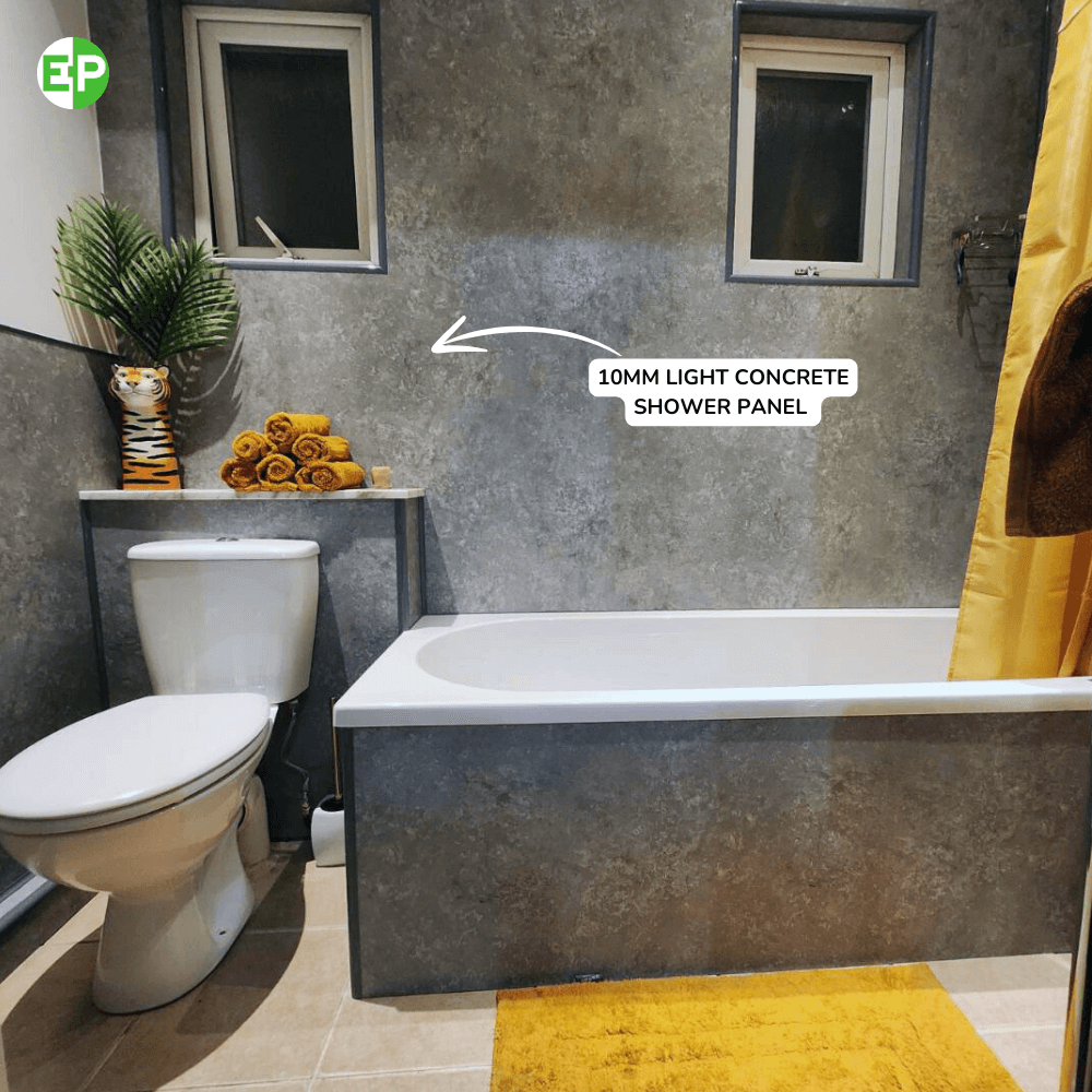 10mm Light Concrete Matt Shower Panel 1M x 2.4M