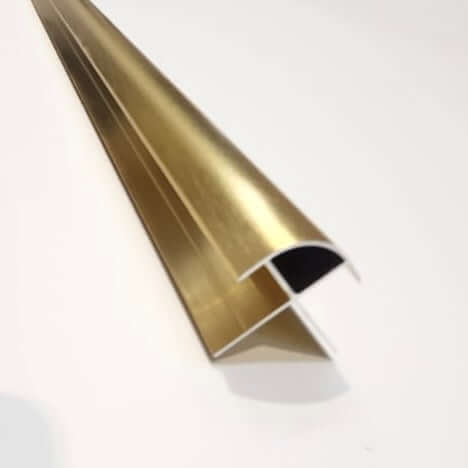 10mm Brushed Gold Aluminium External Corner Trim