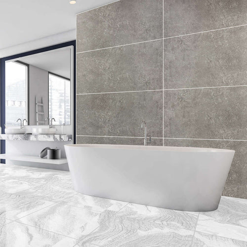 10mm Large Tile Light Concrete Matt Shower Panel 1M x 2.4M