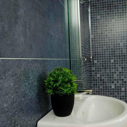 10mm Roman Blue Mosaic Matt Shower Panel 1M x 2.4M