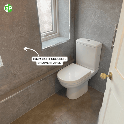 10mm Light Concrete Matt Shower Panel 1M x 2.4M