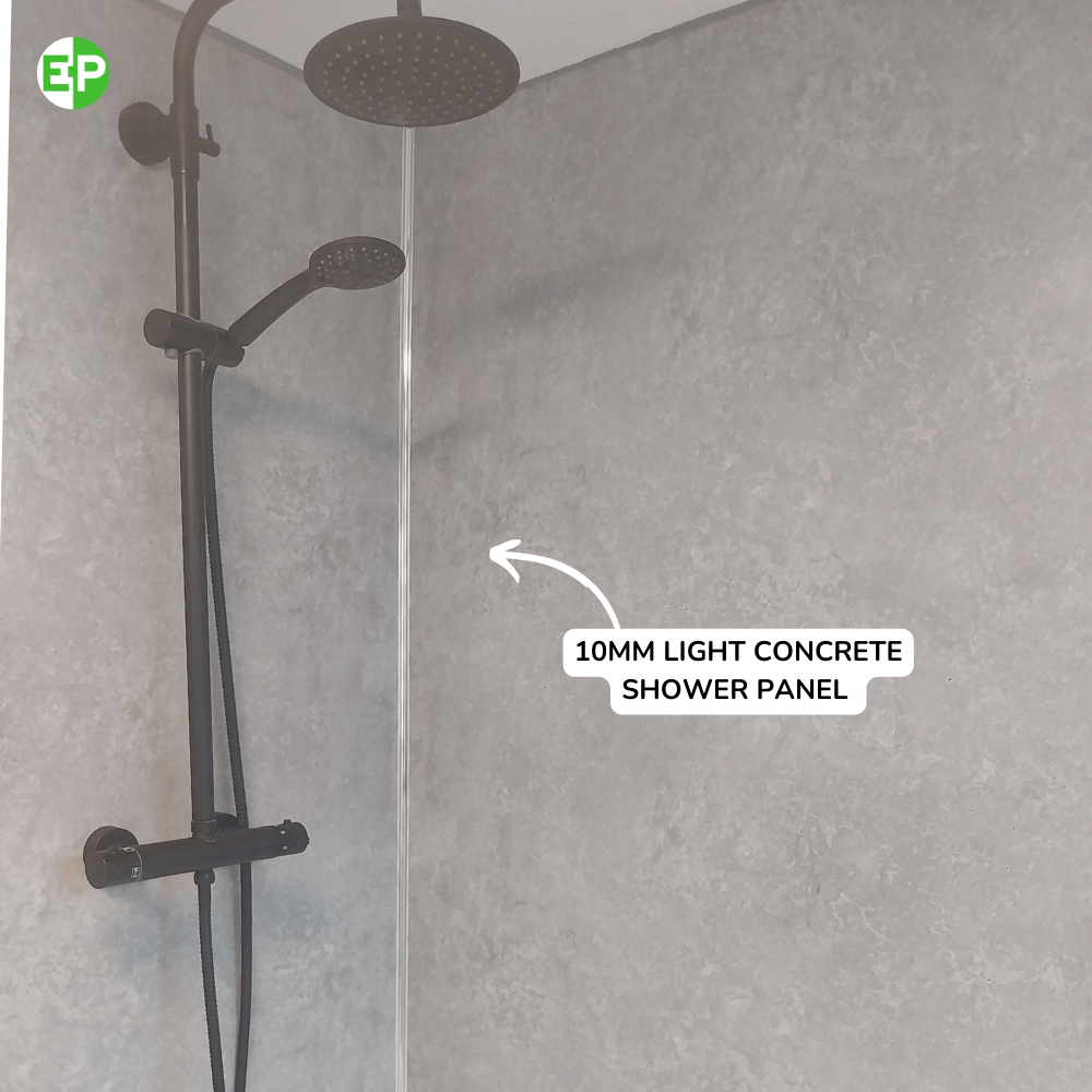 10mm Light Concrete Matt Shower Panel 1M x 2.4M