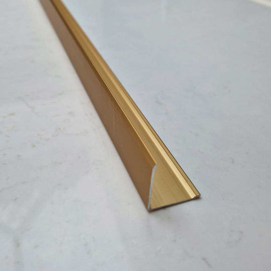 25mm x 25mm Brushed Gold Aluminium 90-degree External Angle