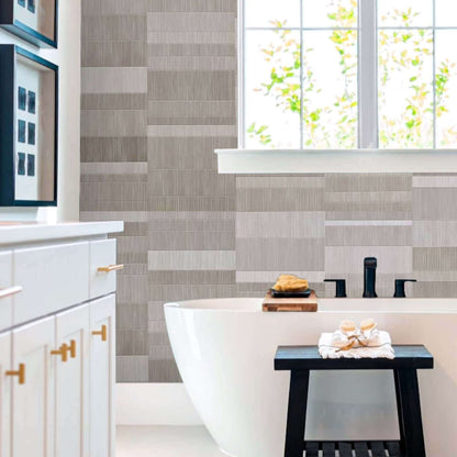 8mm Light Grey Mosaic Bathroom Wall Panel 2.6M