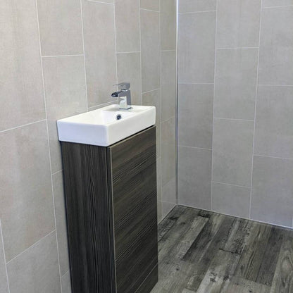 8mm Klasic Grey Tile Effect Bathroom Wall Panel 2.6M